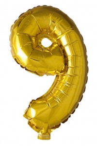 balloons - Foil Gold - Number 9